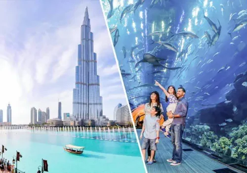 Burj Khalifa at the top 124 aquarium